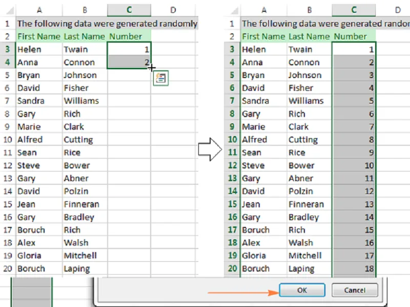 cach danh so thu tu trong excel