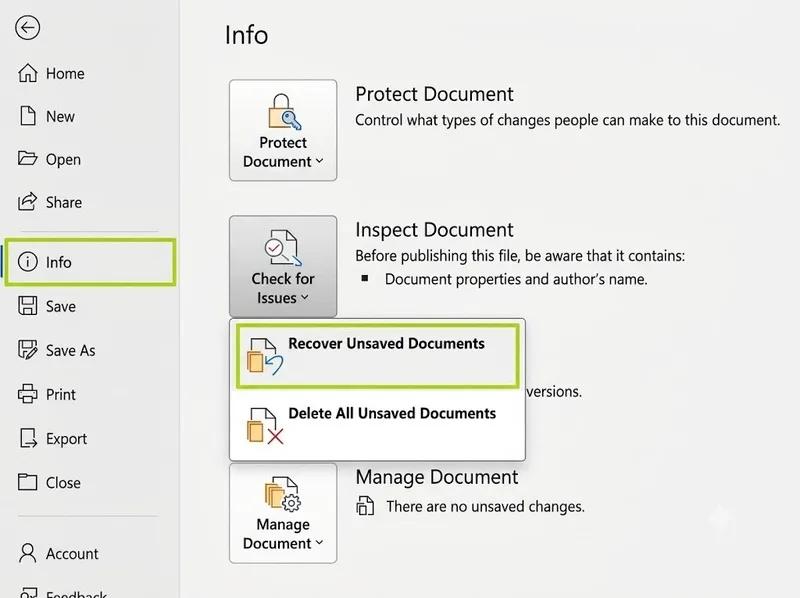 Khôi phục file Word chưa lưu bằng Recover Unsaved Documents