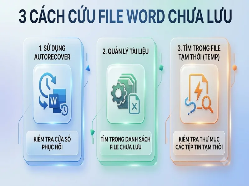 Cách khôi phục file Word chưa lưu khi máy tính gặp sự cố