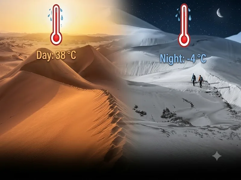 Khí hậu Sahara khô nóng với lượng mưa thấp và nhiệt độ chênh lệch lớn